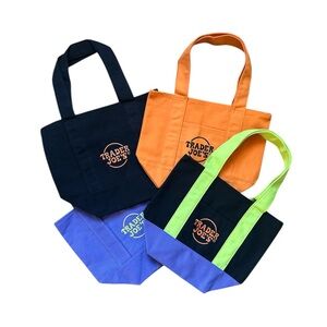 NWT LIMITED Trader Joe's Reusable Mini Canvas Tote Bags Set of 4